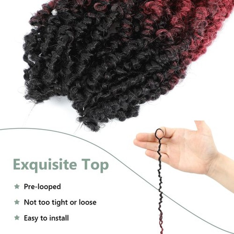 Yanky Twist Crochet Hair - 14 Inch Yanky Twist Pre Looped Crochet Hair 8 Packs Senegalese Twist Crochet Hair Extensions 1B/Bug Bohemian Passion Twist Hair for Black Women