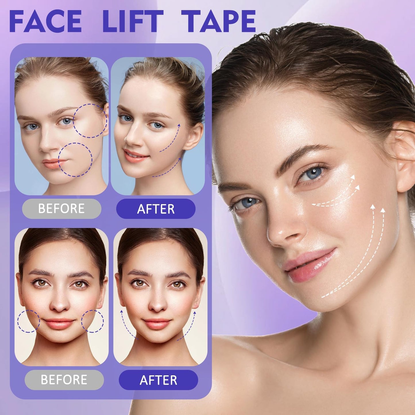 NBF Face Lift Tape, 120PCS Face Tape Lifting Invisible-XXL-120ZZ