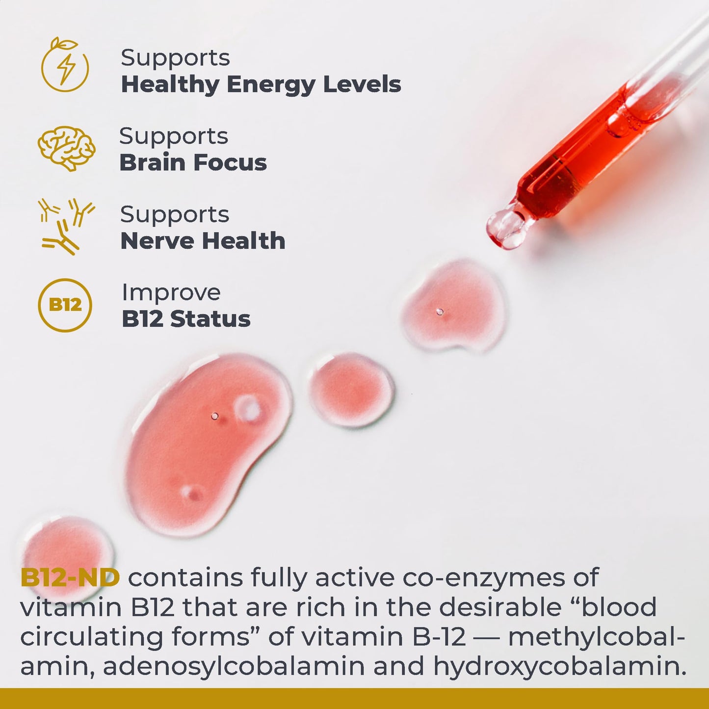 Premier Research Labs B12-ND - Vitamin B12 Liquid, B12 Vitamins, B12 Drops, B-12 Tincture with Methylcobalamin, Adenosylocobalamin, Hydroxcobalamin, 1000 mcg B12 Per Serving - 2 Fl Oz