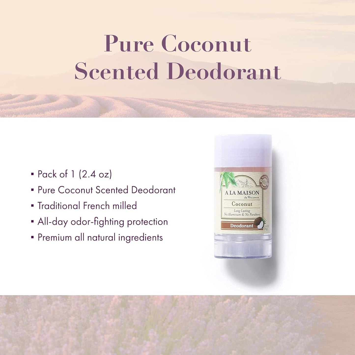 A La Maison Fresh Sea Salt Aluminum Free Deodorant for Women and Men - Natural Deodorant (3 Stick Bulk Pack)