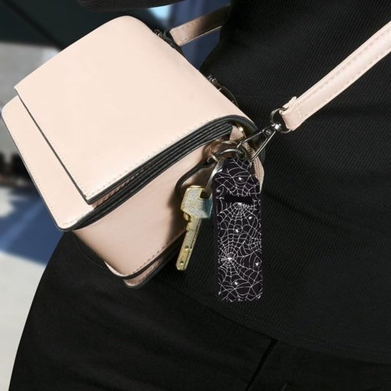 SEANATIVE Cobweb 5PCS Chapstick Holder Key Chain Cute Lip Balm Holder Keychain Clip on Lipstick Lip Gloss Keychain Sleeve Holder for Travel Accessories