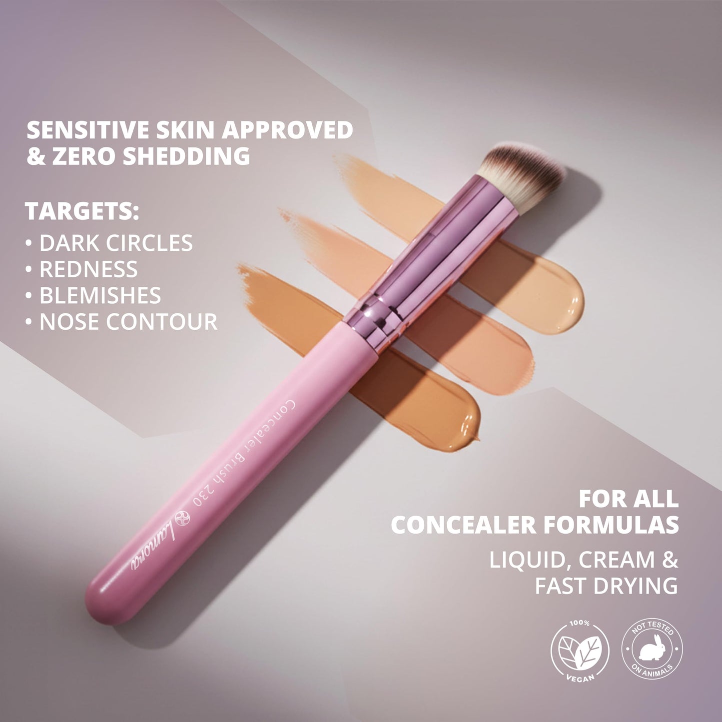 Lamora Concealer Makeup Brush - Small Angled Under Eye Nose Contour Brush