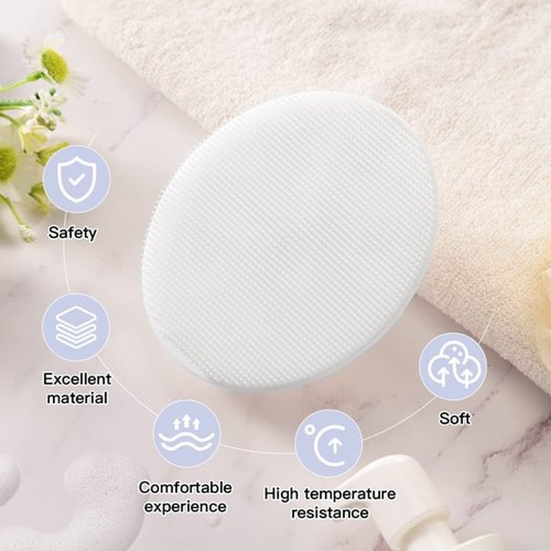 INNERNEED Food-Grade Soft Silicone Body Cleansing Brush Shower Scrubber, Gentle Exfoliating and Massage for All Kinds of Skin (White)