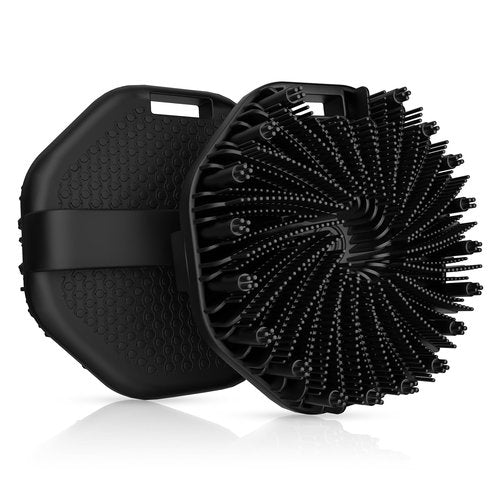 2 PCS Silicone Body Scrubber, Exfoliating Body Wash Scrubbers Exfoliator, Shower Body Brush for Effective Showering Exfoliation and Gentle Massage (Black+Black)