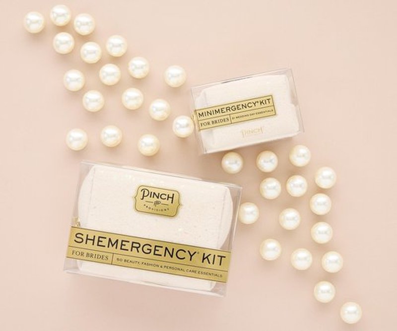 Pinch Provisions Minimergency Kit for Brides, Pearl Ivory, Includes 21 Must-Have Emergency Essential Items for Your Big Wedding Day, Compact, Multi-Functional Zipper Pouch, Perfect Survival Kit Gift