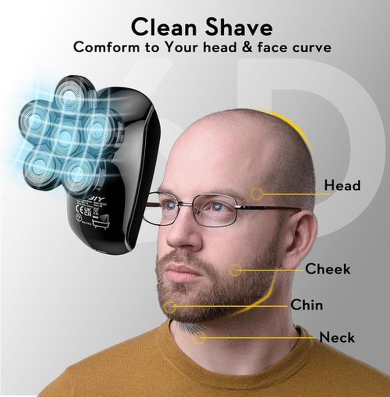 Head Shaver Replacement Heads, Kibiy 6 Blades Replacement Head, Bald Shaver Replacement Head, Replacement Shaver Head, Shaver Heads Replacement (#2)