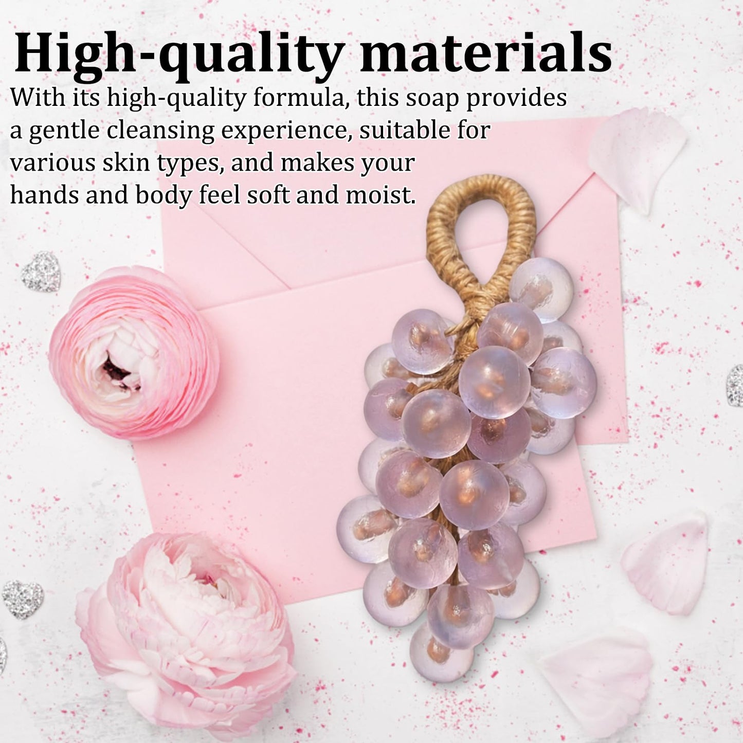 CZFSWT Grape Soap on A Rope, Soap on A Rope for Women, Portable Decorative Soaps for Bathroom Suitable for Personal Care Time