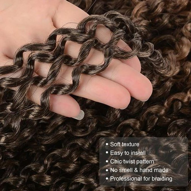 Pelokaa Passion Twist Hair - 16 Inch 6packs Ombre Blonde Water Wave Crochet Braids Synthetic Braiding Hair Extensions (16 Inch, T1B/27-6P)