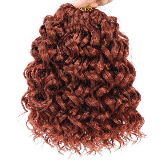 GoGo Curl Crochet Hair 8Inch 6Packs Water Wave Crochet Hair GoGo Curly Crotchet Braiding Hair (8 Inch (Pack of 6), 350#)