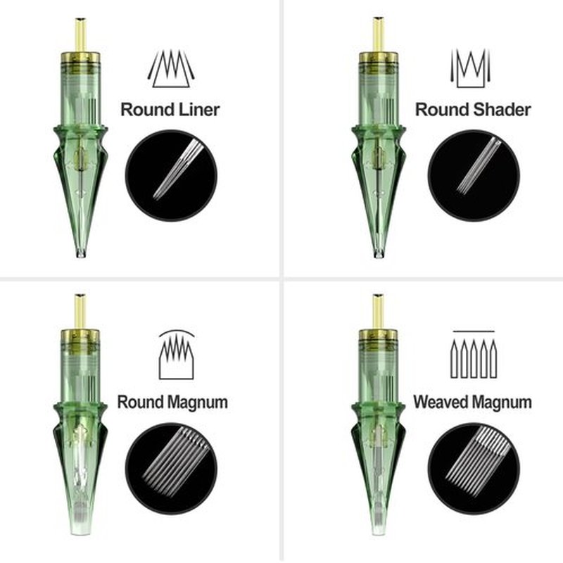 50Pcs Tattoo Needles Assorted,Solong Pro Disposable Tattoo Needles Size #12 Round Liner-10Pcs each of 3RL,5RL,7RL,9RL,11RL Tattoo Cartridge Needles EN01S-50KIT-E