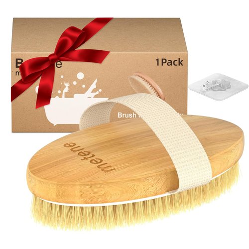 Metene Dry Brushing Body Brush, Exfoliating Body Scrubbers, Natural Bristles for Dry Skin, Improve Circulation, Stop Ingrown Hairs, Reduce Acne and Cellulite