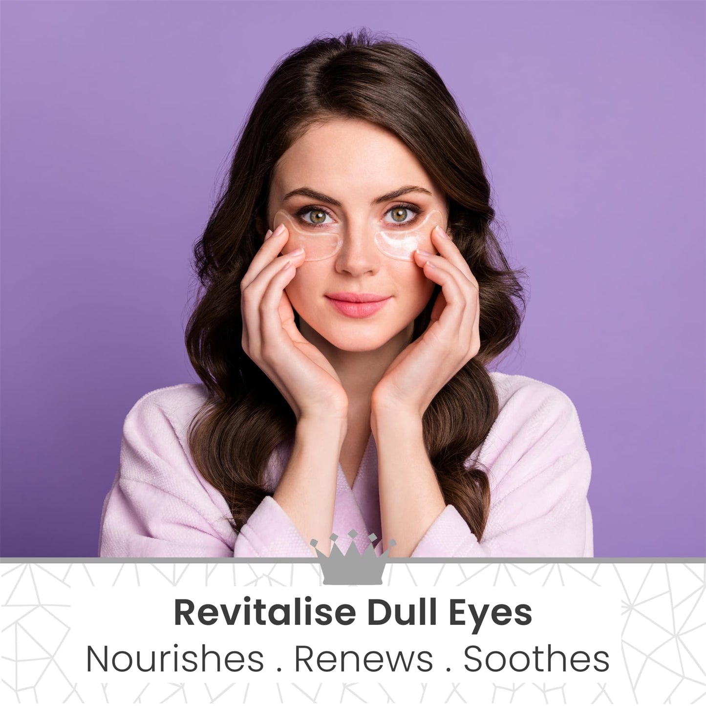 REVITALE Pure Vegan Under Eye Patches, Helps Reduce Puffy Eyes & Dark Circles, Revitalise Dull Eye Masks - Nourishes, Renews, Soothes (Packets - 10 Pair)