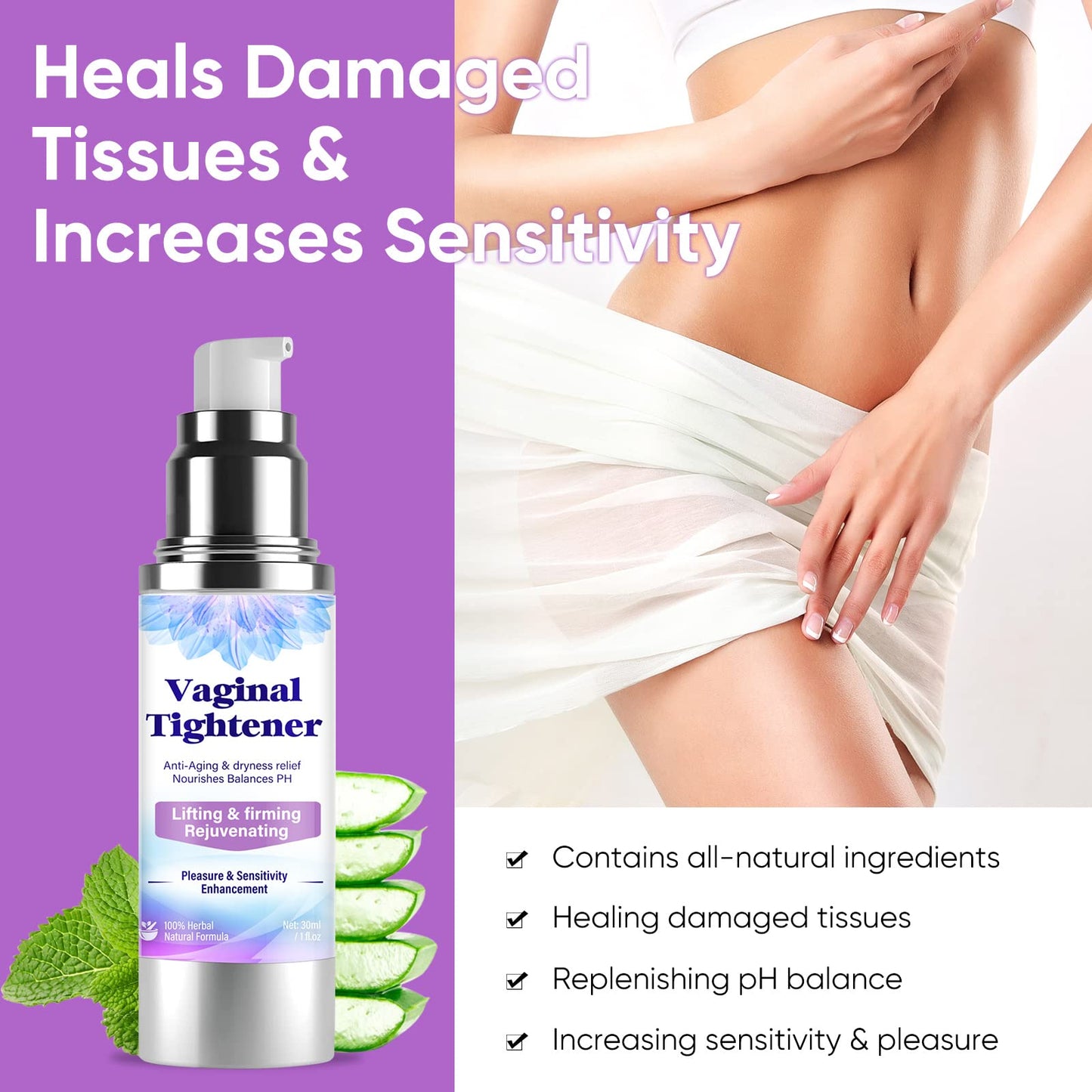 NaturePlus Tightening Cream 30ml, Gentle & Soft Hydrating Formula for Women, Daily Moisturizing Use