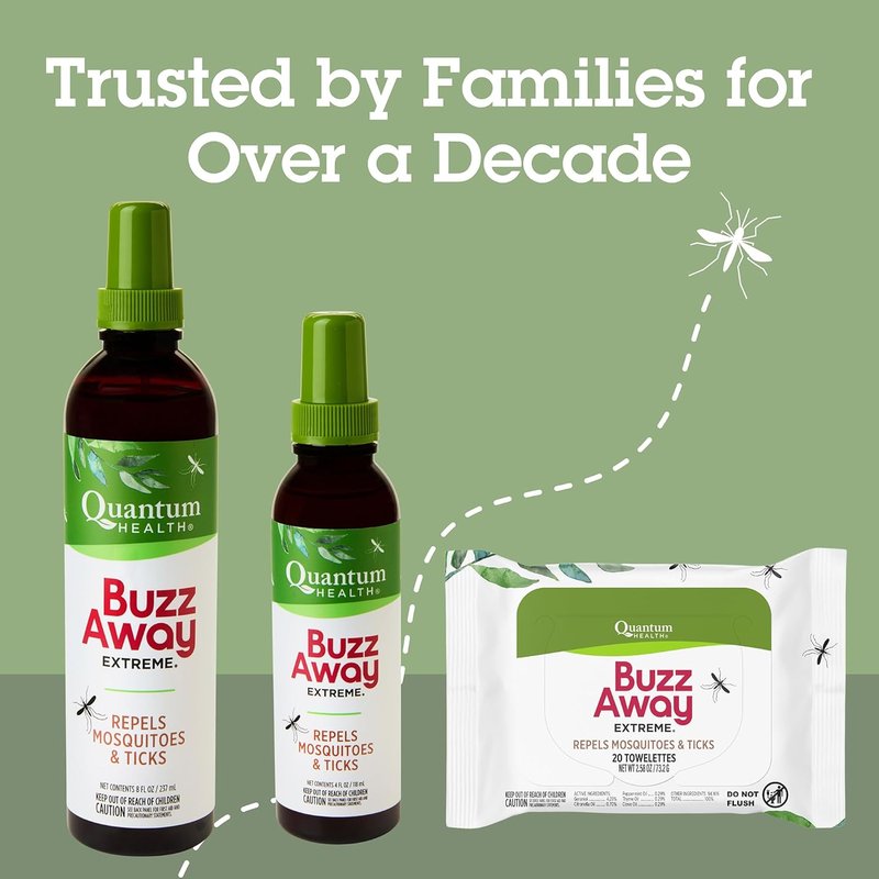 Buzz Away Extreme Insect Repellent - DEET-Free Essential Oil Bug Spray for Kids | Travel-Friendly 4 Fl Oz