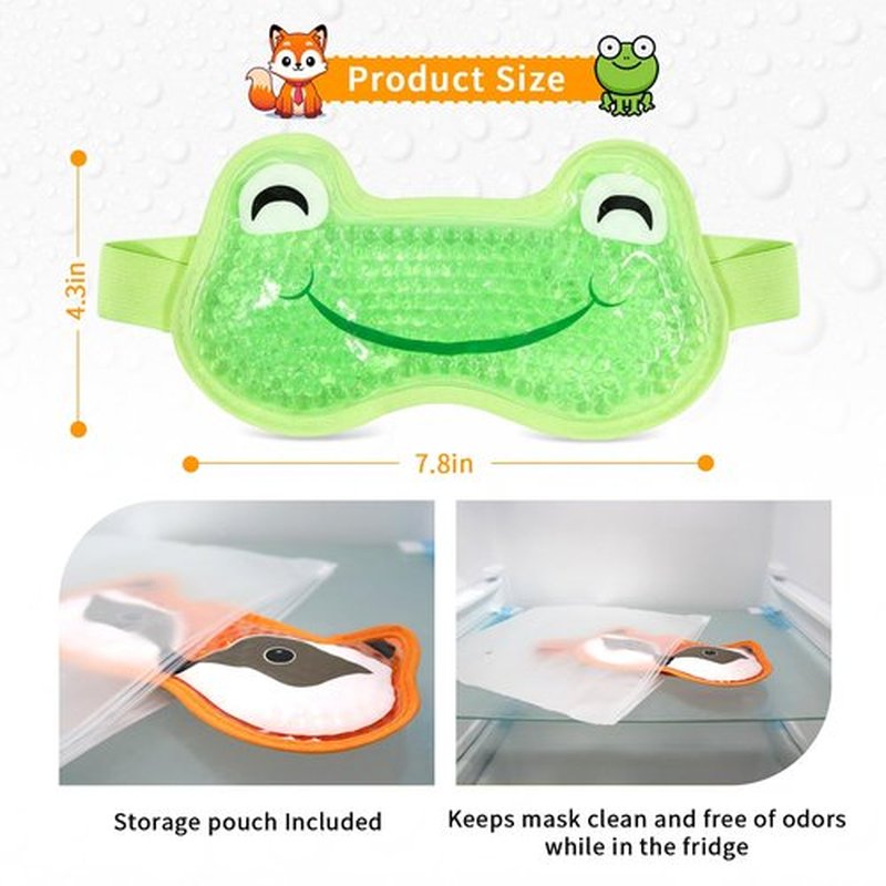 CONBELLA 2PCS Adorable Cooling Eye Mask Gel Eye Mask, Reusable Hot Cold Therapy Cold Eye mask for Post Surgery, Puffiness, Dark Circles, Eye Bags, Dry Eyes