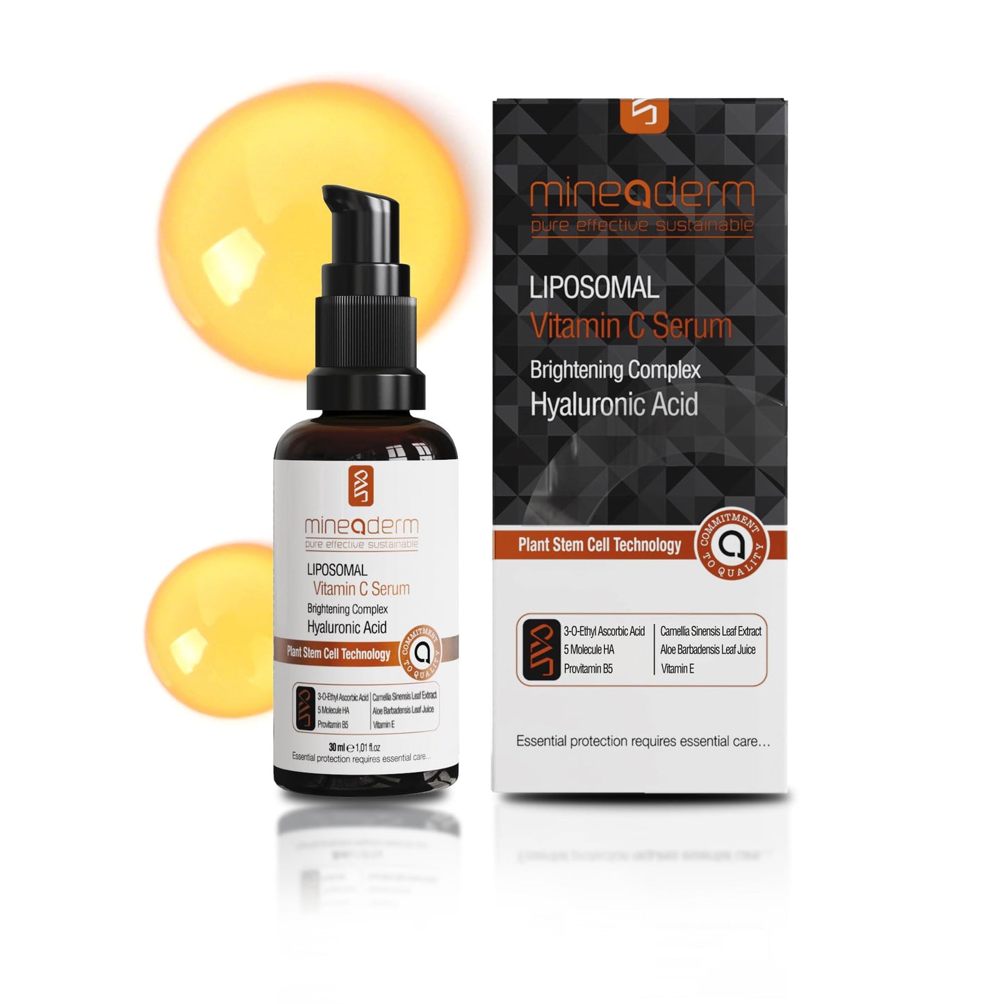 Mineaderm Liposomal Vitamin C Serum with Hyaluronic Acid, Green Tea, Aloe Vera & Vitamin E, Hydrating Facial Serum for Even-Looking Skin, 1 fl oz