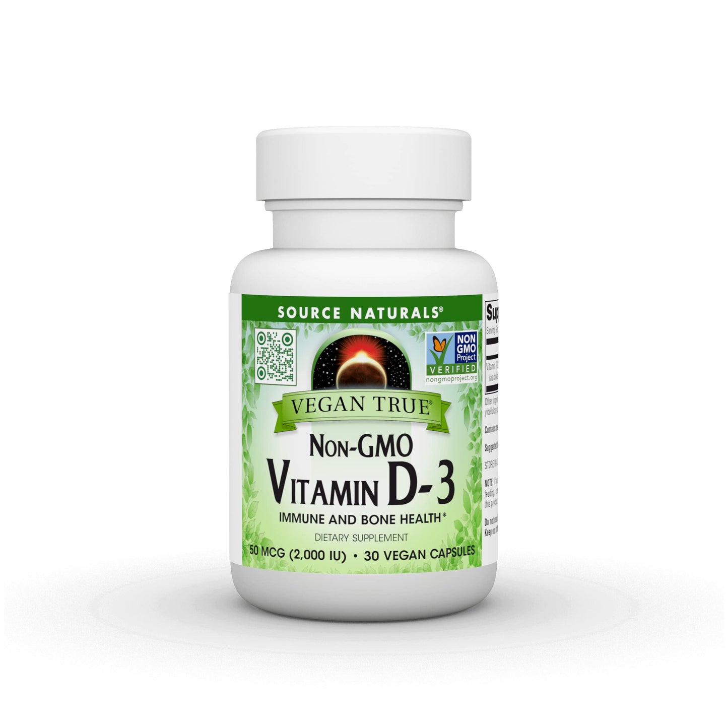 Source Naturals Vegan True, Vitamin D-3, 2,000 IU - 30 Vegan Capsules