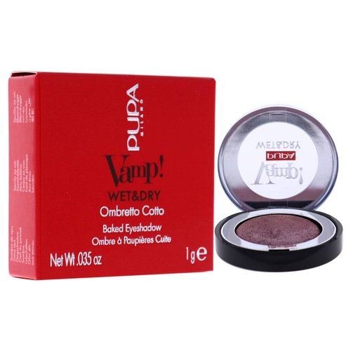Pupa Milano Vamp! Wet And Dry Baked Eyeshadow - Brilliant, Highly Pigmented Colors - Light And Creamy Makeup Formula - Professional Quality Shimmer Powder Eye Shadows - 203 Magic Lilac - 0.035 Oz