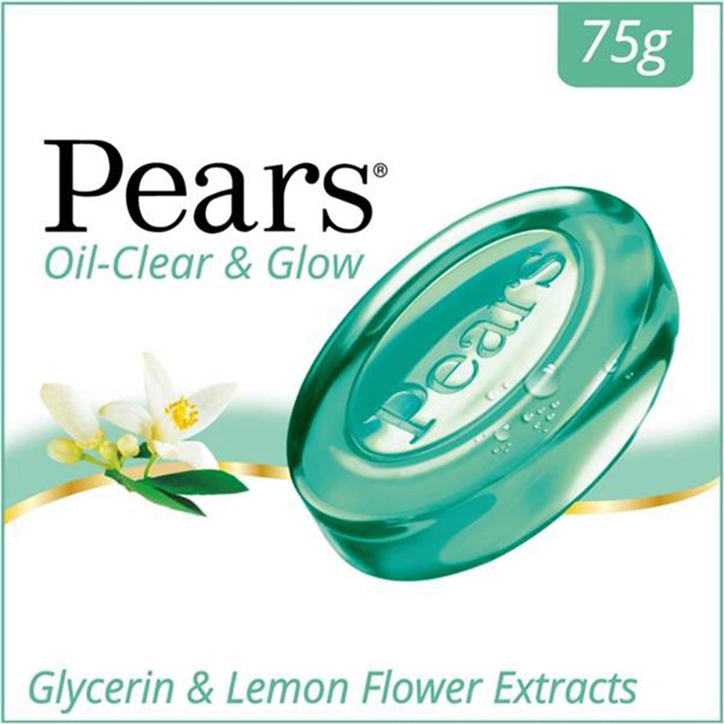 Pears Oil-Clear & Glow Soap with Lemon Flower Extract, 3 x 75g