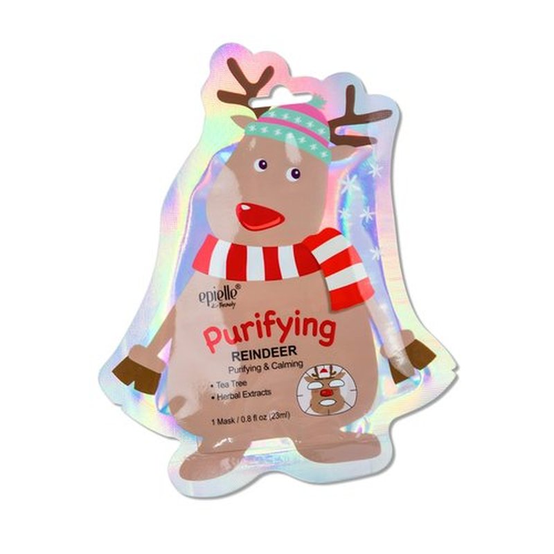 Epielle Holiday Character Sheet Masks (Assorted 4 masks) - Includes 1-Santa, 1-Reindeer, 1-Snowman, 1-Elf
