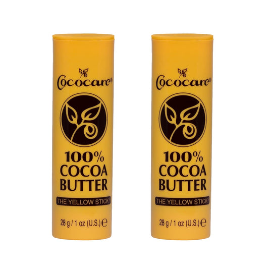 Cocoa Butter Stick - All-Natural Emollient for Ultimate Skin Hydration | 2-Pack Yellow Sticks