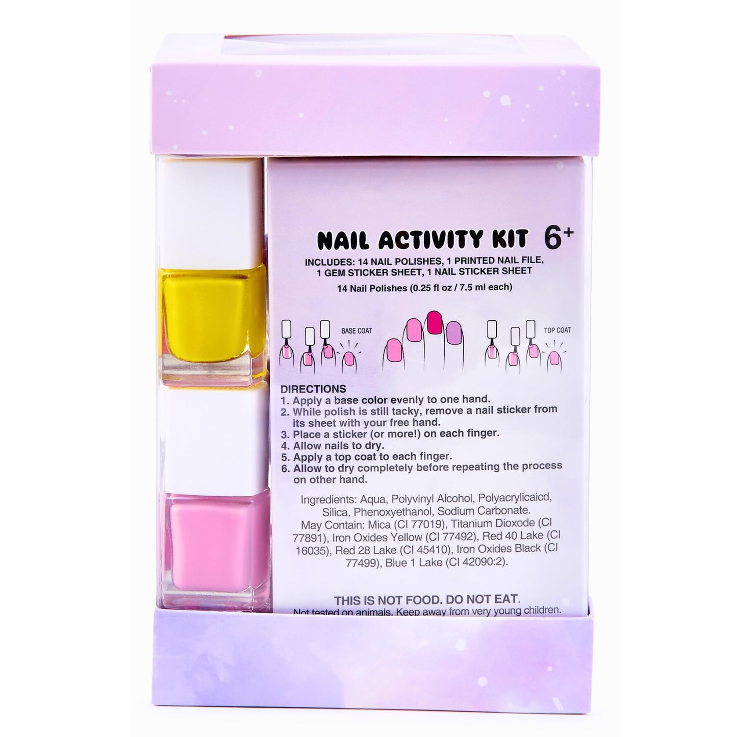 SIMPLE PLEASURES 17-Piece Unicorn Kids Nail Polish Set for Girls – Includes Non-toxic Nail Polish For kids with Gems, Stickers & Nail File - Gift Set for Girls Ages 7-12