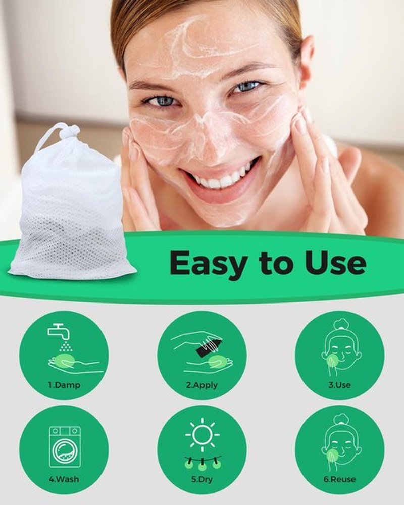 ProCIV Reusable Makeup Remover Pads - 25 Packs Washable Organic Reusable Cotton Rounds for All Skin Types & Toner with Laundry Bag, Eco Friendly Zero Waste Reusable Cotton Pads Travel Gadgets (Black)