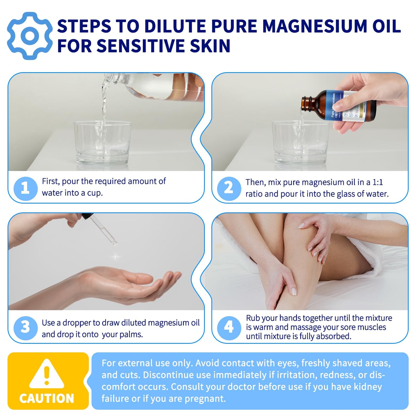 Pure Magnesium Oil Spray, 100% Pure & Natural Magnesium Spray, Gluten Free, Non-GMO Topical Magnesium Body Spray with Rosemary and Eucalyptus Oils, Magnesium Oil for Feet, 2.02FL.OZ (#1)