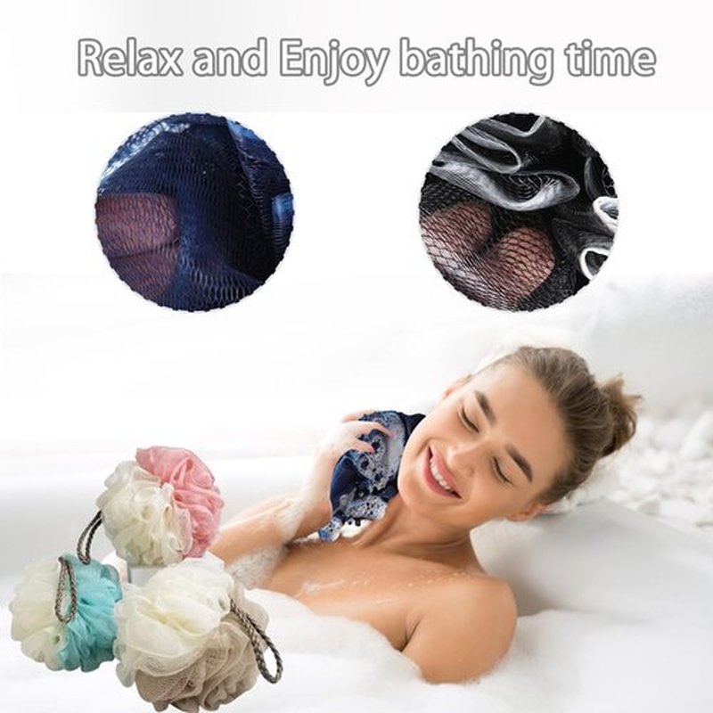 5Pack Loofah Sponge, Qewro Dual-Sided Loofah on a Stick Exfoliating Body with Long Handle, Body Scrubber for Back use in Shower with Loufas or Lufa for Men Women (5Pack Brown and White)