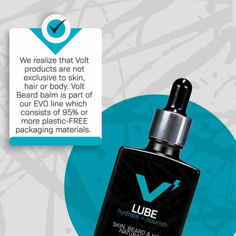 VOLT Lube Mens Beard Oil & Hair Softener with Jojoba & Argan Oil, 1 Fl Oz (30 ml) Bottle Unscented