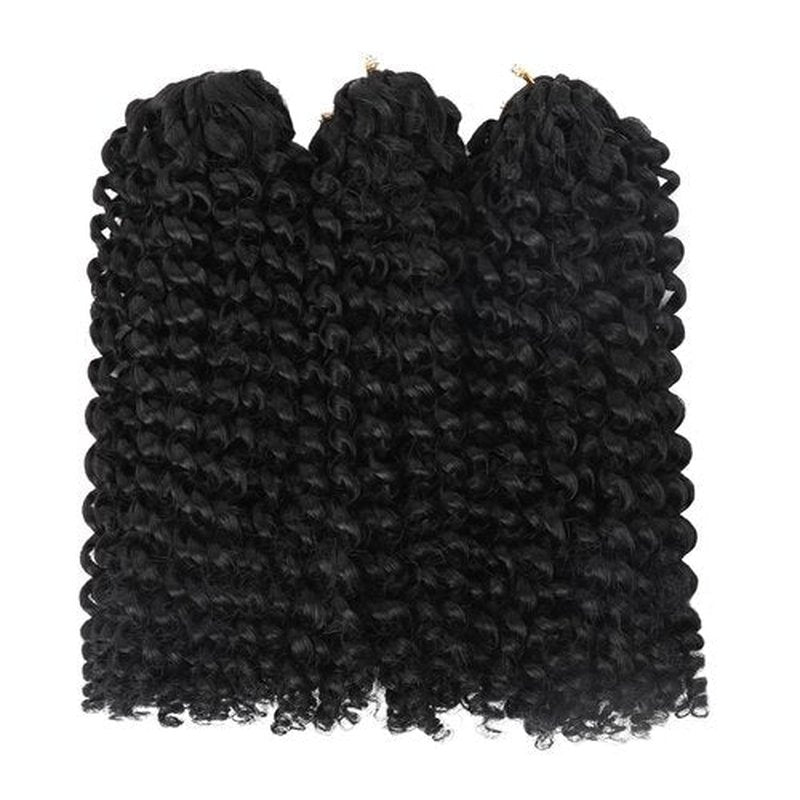 MODERN QUEEN 8 Inch Short Passion Twist Crochet Hair - 9 Bundles Marlybob Kinky Curly Crochet Hair for Black Women and Kids - Water Wave Crochet Braids