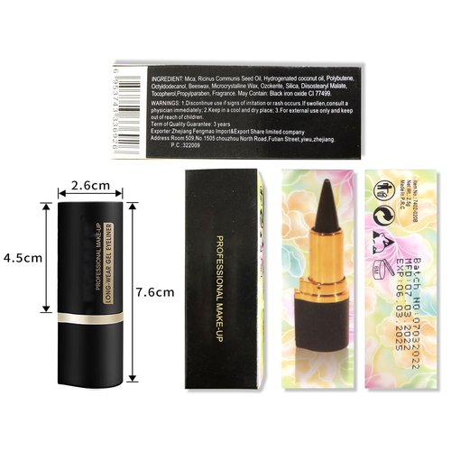 Matte Quick-Dry Eyeliner,Long Wear Gel Eyeliner Pencil,Natural Black Eyeliner Cream Waterproof Eyeliner Pen,Smokey Eyeshadow Palette Stick Crayon,Gel Eye Liner for Goth Halloween Makeup (Dark Grey)
