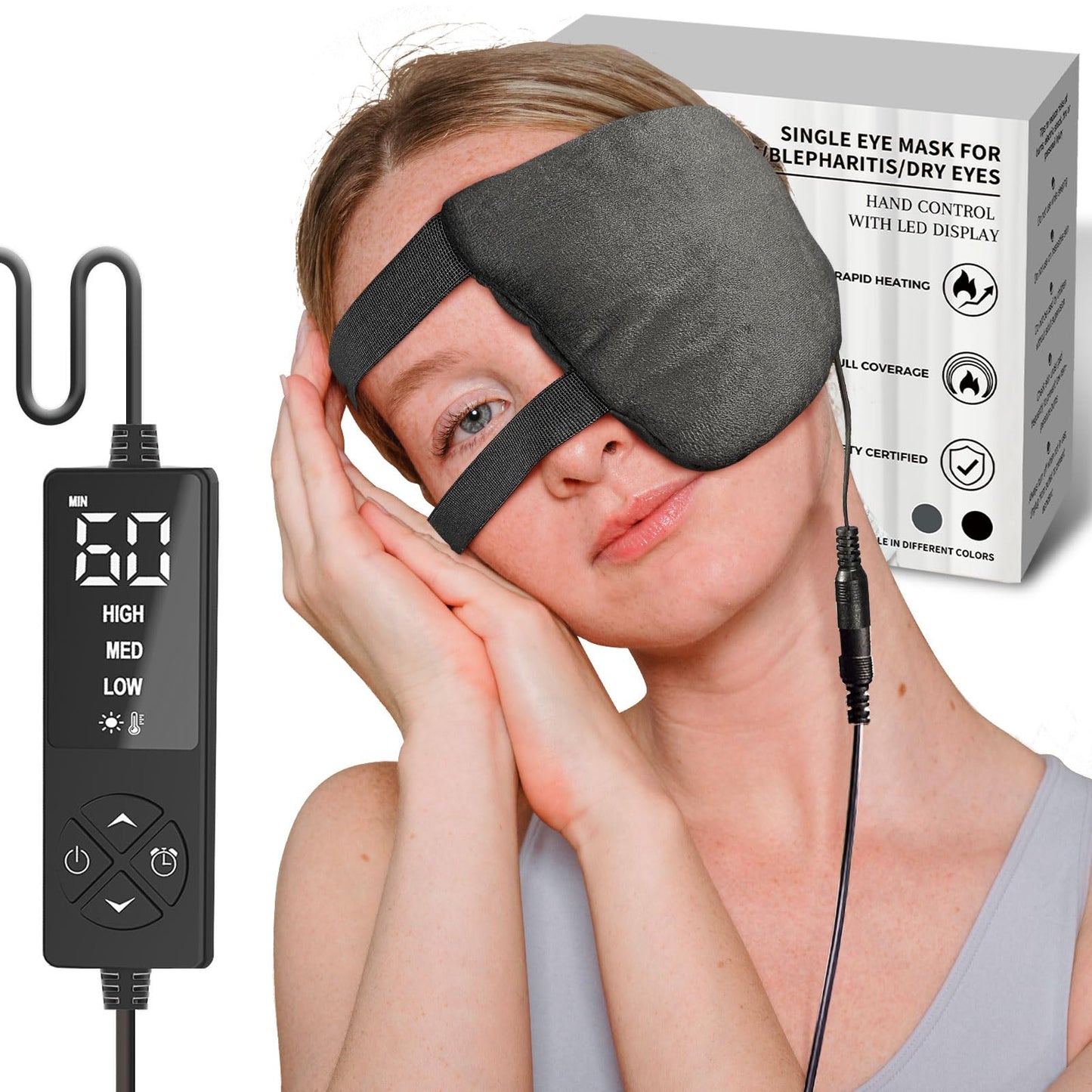 sticro Stye Eye Compress Heating Pad for Stye Treatment, Moist Heat Eye Mask for Stye Chalazion Blepharitis Relief, 3 Temp & 5Timer Settings for Both Left & Right Eyes