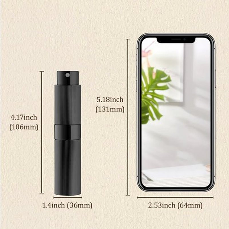 LISAPACK 8ml Stripe Perfume Atomizer Spray Bottle, 3pcs Travel Cologne Sprayer Refillable, Empty Mini Portable Perfume Dispenser (Black, Silver, Pink)