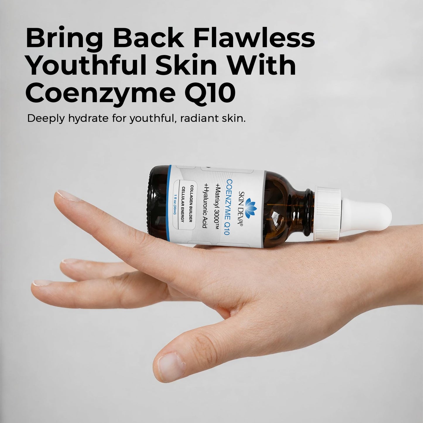Skin Deva Coenzyme Q10 Serum for Face with Matrixyl 3000 & Hyaluronic Acid - Anti Aging Peptide Facial Serum to Help Improve Appearance of Fine Lines & Wrinkles - For All Skin Types, 1 Fl Oz