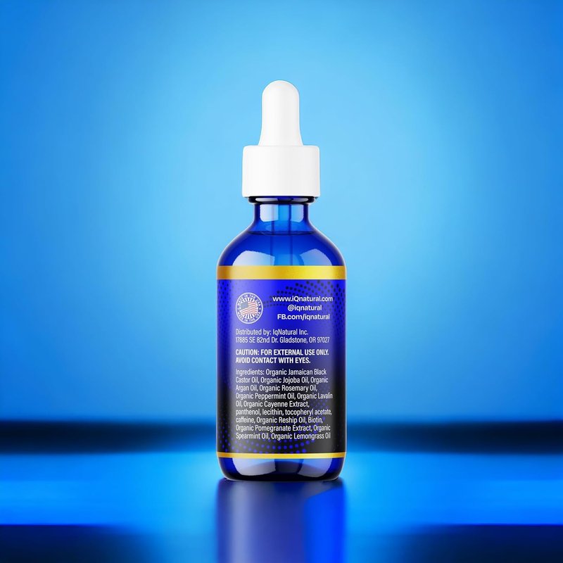 IQ Natural Hair Growth Serum - Organic Biotin & Rosemary Oil for Thicker Hair | 2oz