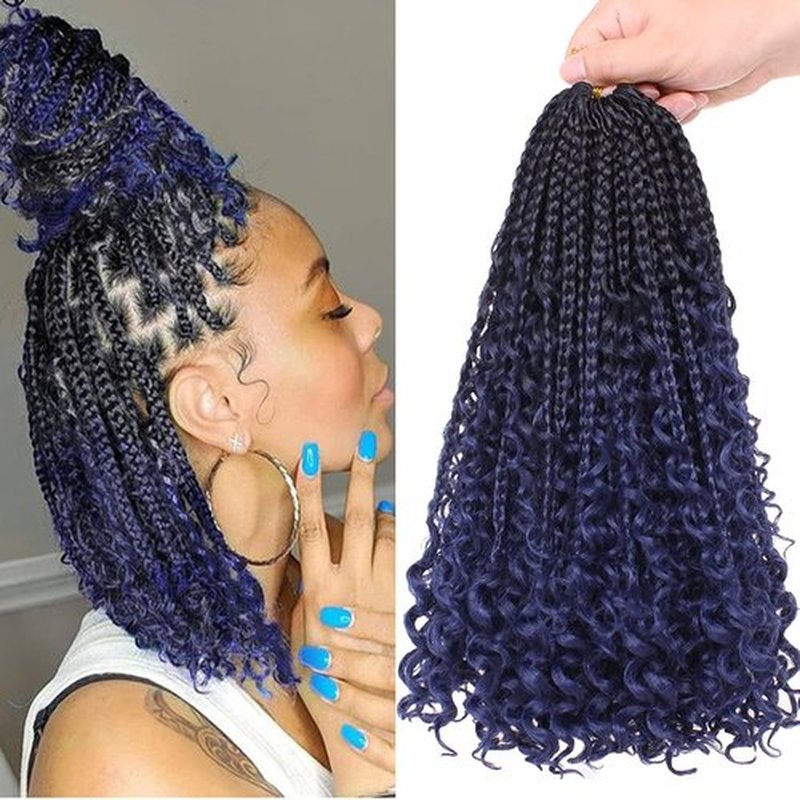 Beverlee Boho Box Braids 8 Packs Goddess Box Braids 14 Inch Bohemian Box Braids Crochet Hair Crochet Box Braids with Curly Ends Pre-looped Synthetic Crochet Hair for Black Women 128 Strands