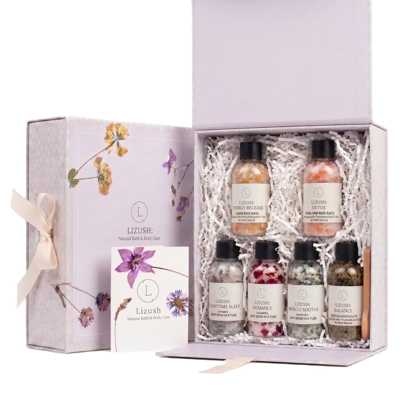 Epsom Bath Salts Gift Basket Set, Self Care Salt with Essential Oil, Gifts for Women, Her, Mother, Lavender, Eucalyptus, Grapefruit - Happy Birthday - Handmade in the USA