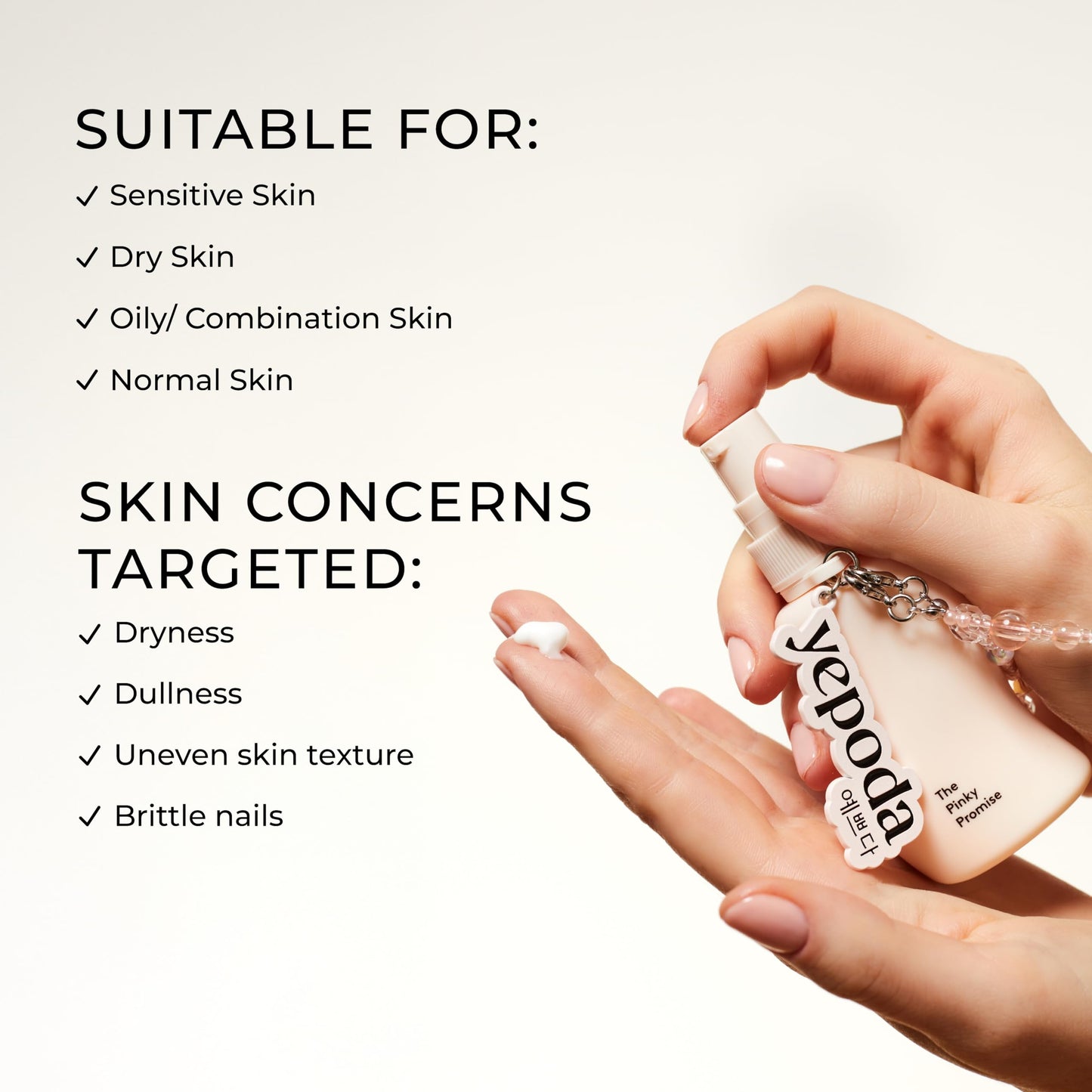 Yepoda The Pinky Promise, Hydrating Ceramide & Murumur Butter Hand Cream, Vegan Korean Hand Care for All Skin Types, 1,69 FL. OZ. (50 mL)