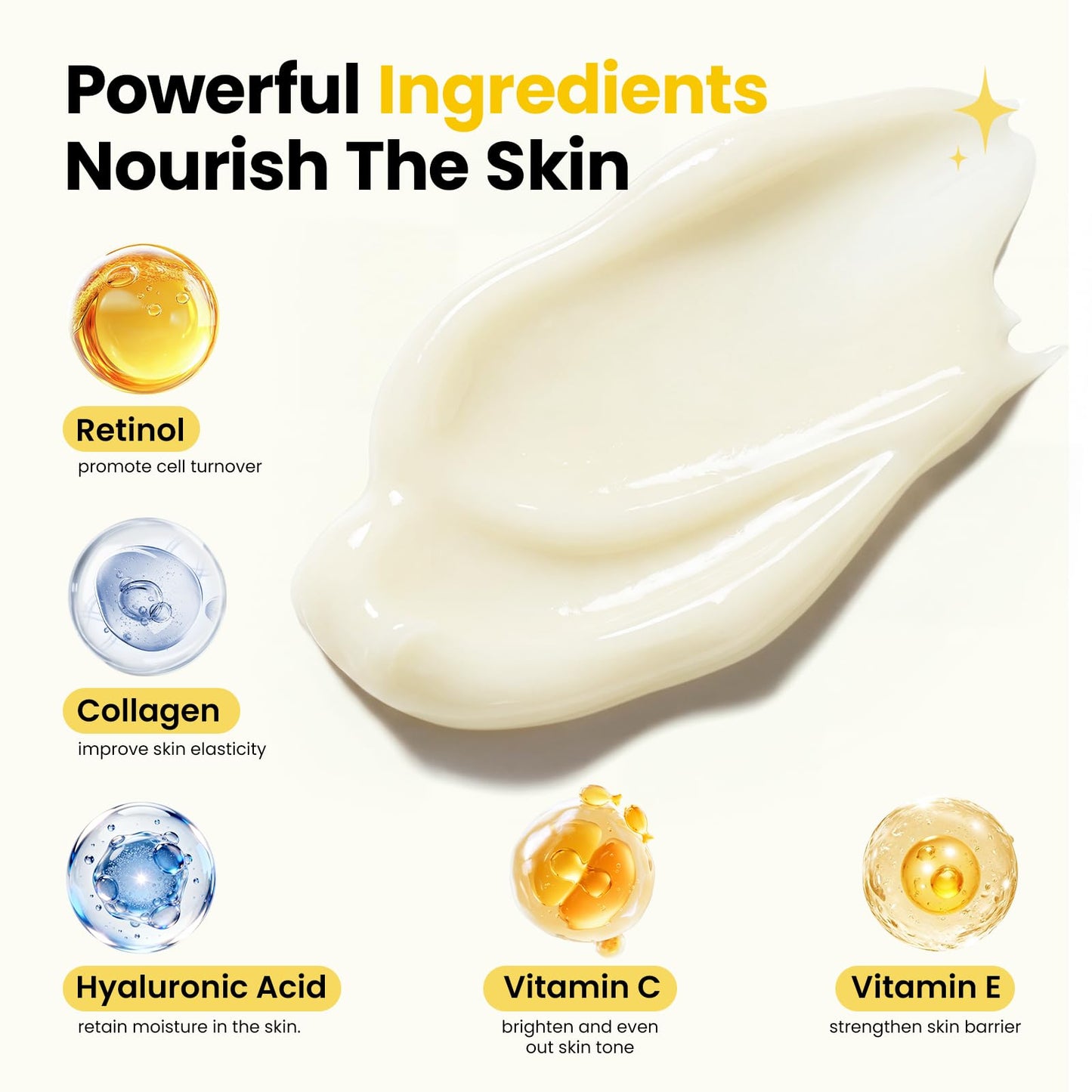 Retinol Cream for Face Anti Aging: Wrinkle Cream for Face Neck with Collagen Hyaluronic Acid - Night Moisturizer for Men Women - Facial Skin Care Gift for Women Wife Mother (1 Pack)