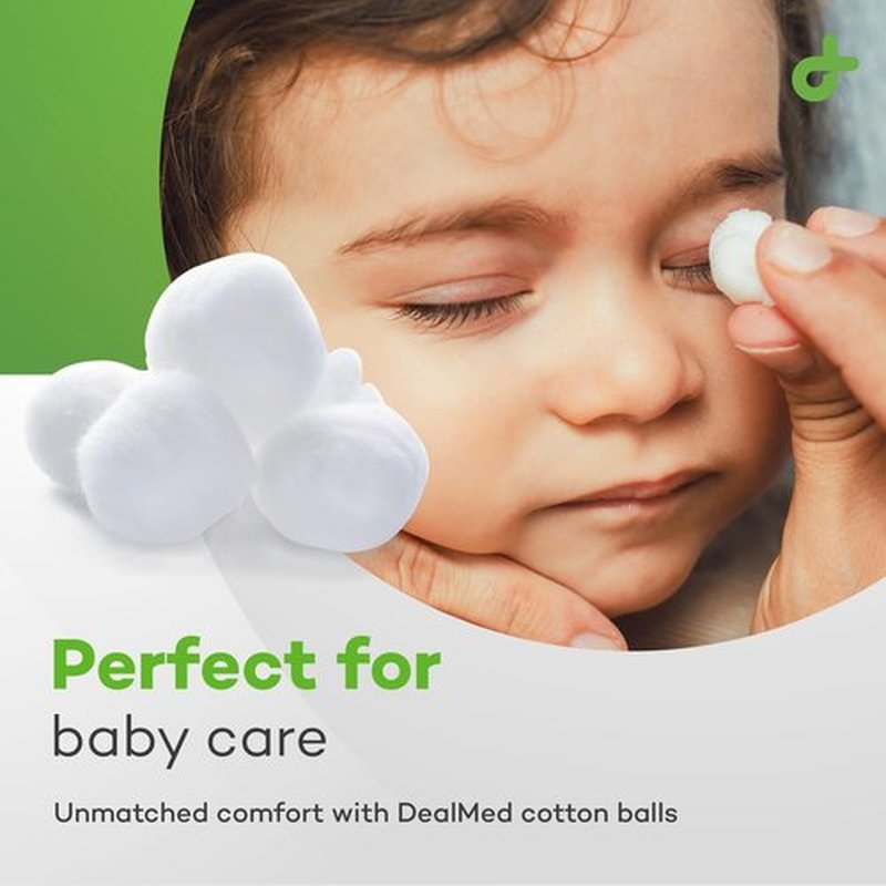 Dealmed 300 ct. Cotton Balls for Face, Makeup, Medical Uses, & DIY Crafts | Non-Sterile Bulk Pack | Resealable Zip-Locked Bag | 100% Pure Cotton, Soft, Absorbent, Gentle (Pack of 1)