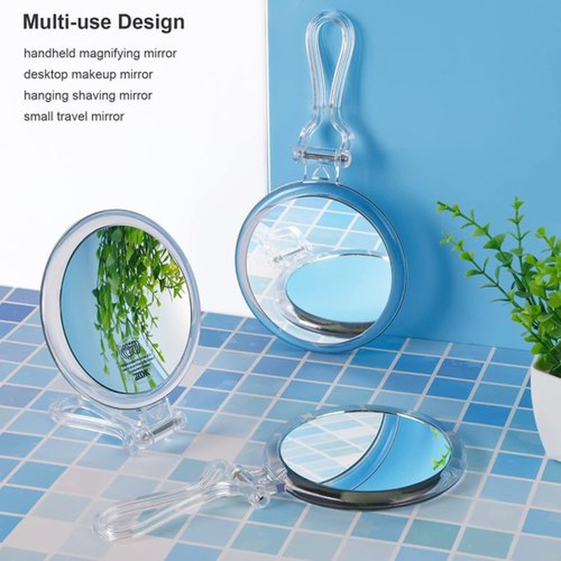 AMISCE 20x Magnifying Mirror, Travel Handheld Mirror - 2-Sided with 1X 20X Magnification Adjustable Handle, Portable, Small, Girl Women Mother's Gift