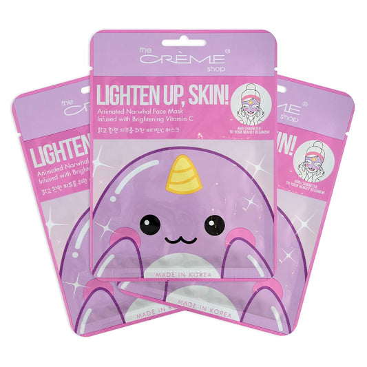 Korean Skin Care Narwhal Face Mask Sheet 3 Pack - Brightening Vitamin C Infusion