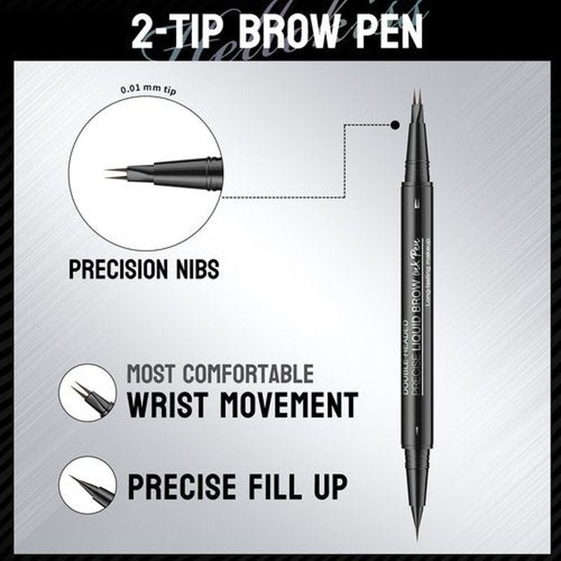 Hello Kiss Microblading Eyebrow Pen, Hello Kiss Liquid Eyebrow Pen, Curved Eyebrow Pen, Trailott Eyebrow Pen, Hellokiss Microblading Eyebrow Pen, Magical Curved Brow Pen (Brown)