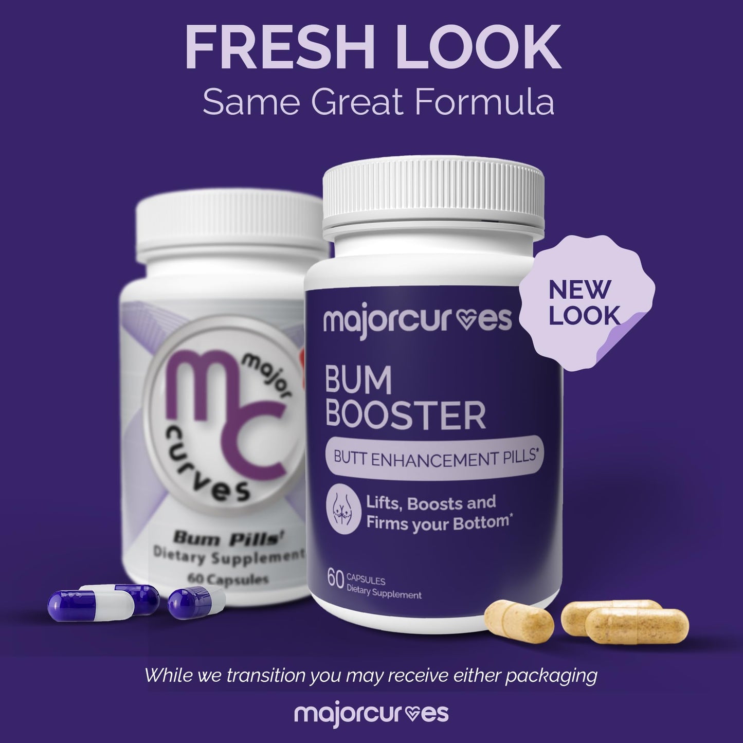Major Curves Bum Booster Pills – Butt Enhancement for Women, Booty Growth Capsules for Bigger Bum, Curvier Hips and Glutes, Natural Brazilian Butt Lift Alternative with Fenugreek and Wild Yam