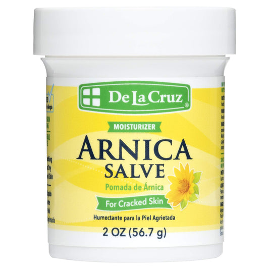 De La Cruz Arnica Salve, Foot Cream for Dry and Cracked Feet and Moisturizing Hand Salve for Dry Hands, 24 Hour Moisture for Dry and Rough Skin (2 Ounces - 12 Jars)