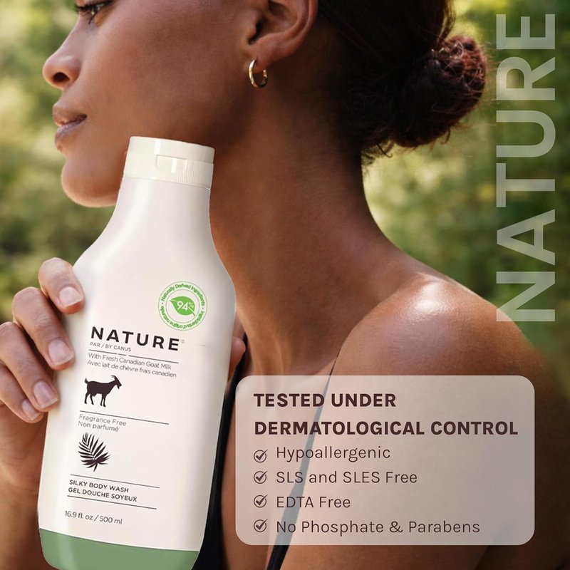 Goat Milk Body Wash - Fragrance Free Natural Cleanser for All Skin Types | 16.9 Fl Oz