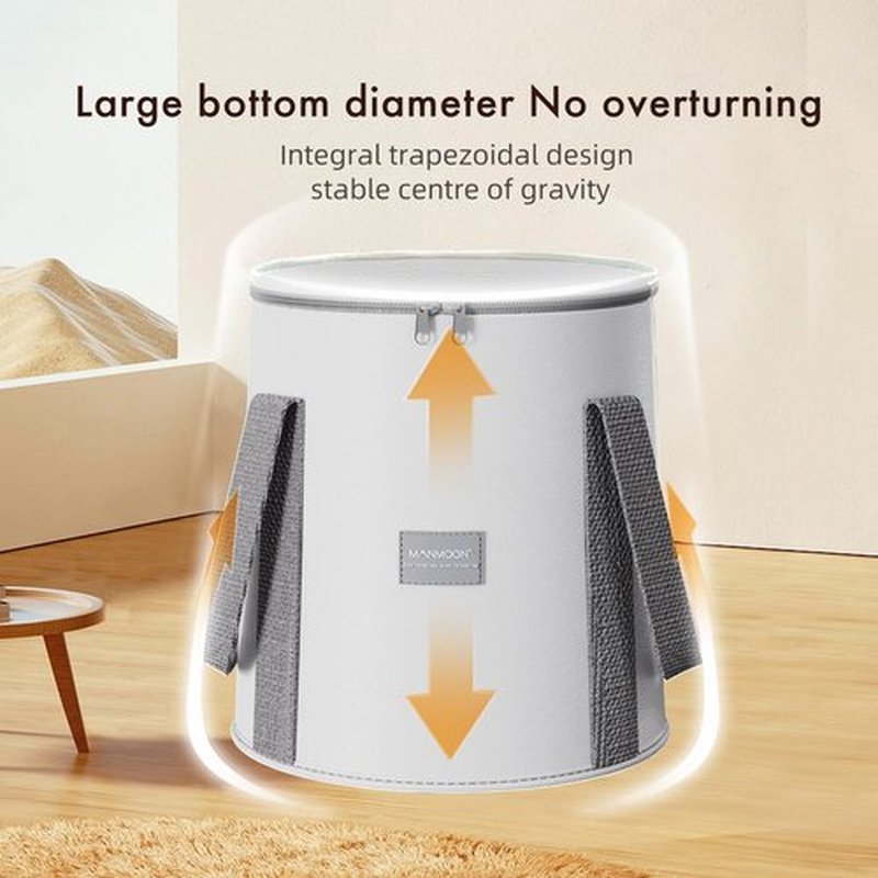 MANMOON Foot Bath Basin 25L Collapsible Bucket,Portable Foldable Waterproof Foot Soak Tub with Handle, Multifunctional Travel Foot Spa Bag for Outdoor Travel, Camping, Fishing (Gray)