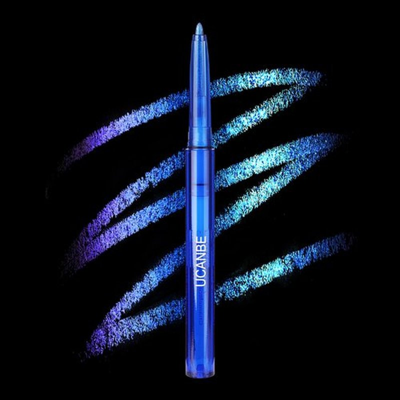 UCANBE Chameleon Eyeshadow & Eyeliner Gel Pencil - Multichrome Shifting Colors Metallic Glitter Eye Makeup,Waterproof Long-Lasting Smudge-Proof Multi-Dimensional Color (Electric Blue to Royal Purple)