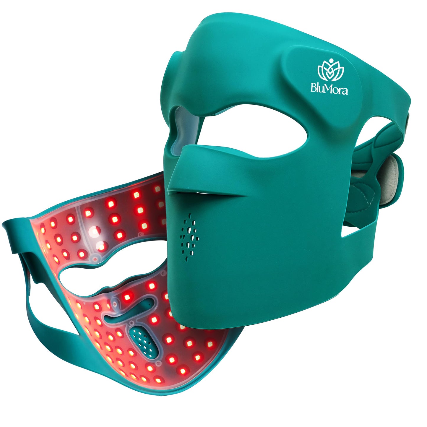 BluMora Red Light Therapy for Face, Wireless LED Face Mask Light Therapy, 9 Modes, 850nm NIR & 630nm Red, 2500mAh Rechargeable, 3D Facial Fit, At-Home Skin Care